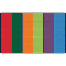 colorful rows seating rug 30 squares