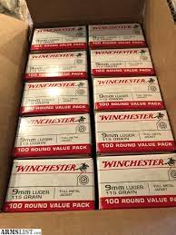 ARMSLIST - For Sale: 1000 Rounds 115gr FMJ Winchester 9X19 Luger 9mm Pistol Ammo PMC Remington