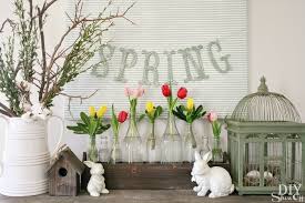 spring mantel decorating diy show off