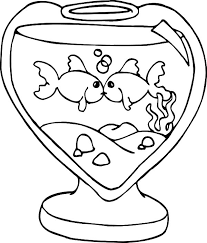 Posted in animals coloring pages. Kissing Fish In Heart Shaped Fish Tank Coloring Pages Download Print Online Coloring Pages For Free Color Nimbus