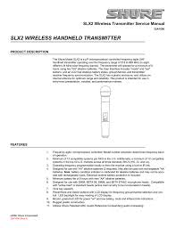 Slx2 Wireless Handheld Transmitter Manualzz Com