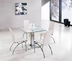 Jet Ice Square Glass Dining Table And 4