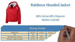 Rainbows Uniform Sizing Guide