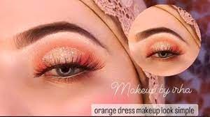 orange dress makeup look simple soft