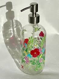 Hand Painted Soap Dispenser With