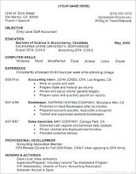 Sample Resume Of Accountant Samples Of Objective In Resume Career