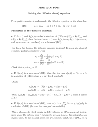Math 124a Pdes Solving The Diffusion