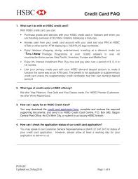 credit card faq hsbc