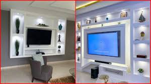gypsum wall tv cabinet design