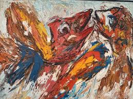 Vechtende vogels | Karel Appel| 1958 | Kunstdwalingen