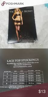 Victorias Secret Black Lace Top Stockings Size A Victorias