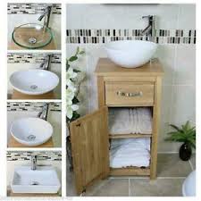 43 creative bathroom shelves decorating ideas. Solid Oak Bathroom Cabinet Compact Vanity Sink Small Bathroom Vanity Units Ebay