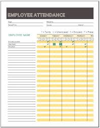 Monthly Attendance Sheet For Employees For Ms Excel Word