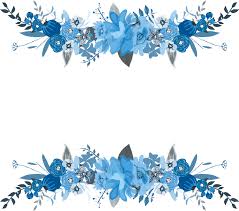 blue frame flower border free