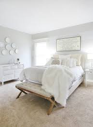 gray and white farmhouse bedroom