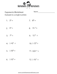 exponents practice worksheet