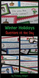 Winter Holidays Question Of The Day Pocket Chart Cards