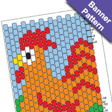rooster youth beaded banner pattern