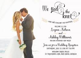 Wedding Reception Invitation We Tied The Knot Elopement