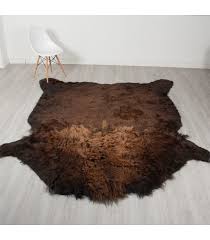 buffalo robe bison hide rug 090 47