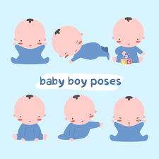 baby boy poses clip art 7331625 vector
