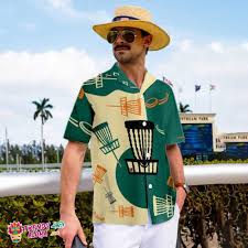 i love disc golf hawaiian shirt funny