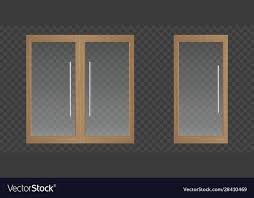 Clear Glass Doors With Wooden Frame