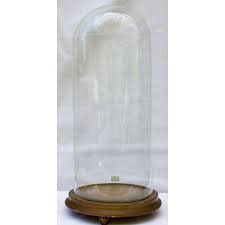 antique round glass dome bell jar 41 x