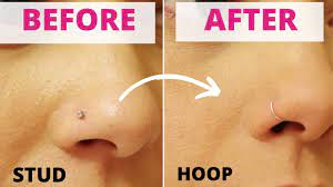 how to change nose stud to nose hoop