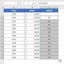 how to calculate annual growth rate in