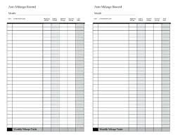 Vehicle Mileage Log Expense Form Free Download Large Record