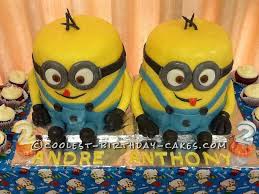 Uses chocolate cake recipe, vanilla buttercream frosting and fondant decorations to bring the . Awesome Twin Minion Cake