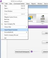 importing data from myob to vinsight