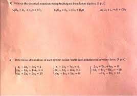 Solved Balance The Chemical Equations