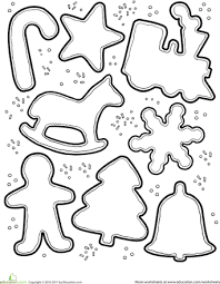 This page has three of each for your paper christmas cookie production…. Christmas Cookie Decorating Activity Worksheet Education Com Christmas Coloring Sheets Felt Christmas Ornaments Felt Christmas Decorations