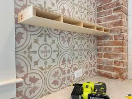 Tile Backsplash To Hang Diy Shelves