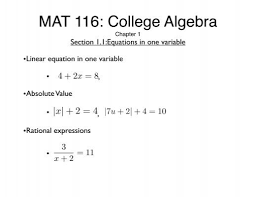 Mat 116 College Algebra