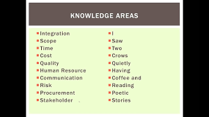 Pmp How To Remember Knowledge Areas Chart Mnemonic