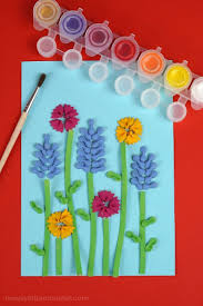 painted pasta flower craft messy