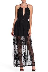 Honey Punch Halter Embroidered Lace Maxi Dress Nordstrom Rack