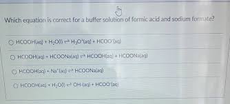 Buffer Solution Of Formic Acid