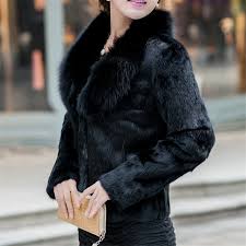 Ladies Plush Faux Fur Short Jacket Coat