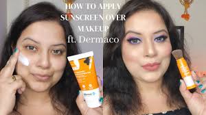 how to apply sunscreen over makeup ft