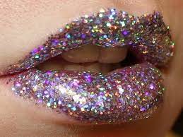 3d silver glitter lips tips trick