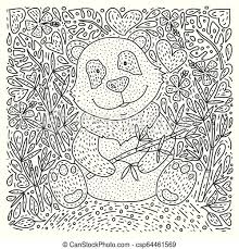 Bamboo is one of the most recognizable. Panda Bear Illustration Vector With Bamboo Hand Drawn Cartoon Card Panda Bear Doodle Illustration With Bamboo Hand Drawn Canstock
