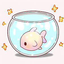 tiny adorable pastel goldfish bowl