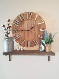 With selections from kitchen clocks to oversized wall clocks, lowe's covers nearly every style and material to suit any space. Rustic Farmhouse Wall Clock Decor Living Room Clocks Diy Clock Wall Farmhouse Wall Clocks