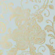 Find the best gold and black wallpaper on getwallpapers. Verey Floral Damask Metallic Gold On Aqua Blue Af At6010