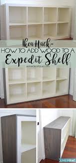 add wood to a ikea expedit cube shelf