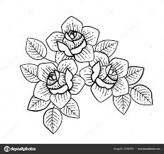 Tetování Růže Květ Vektorové Ilustrace Umění Izolované Vektor